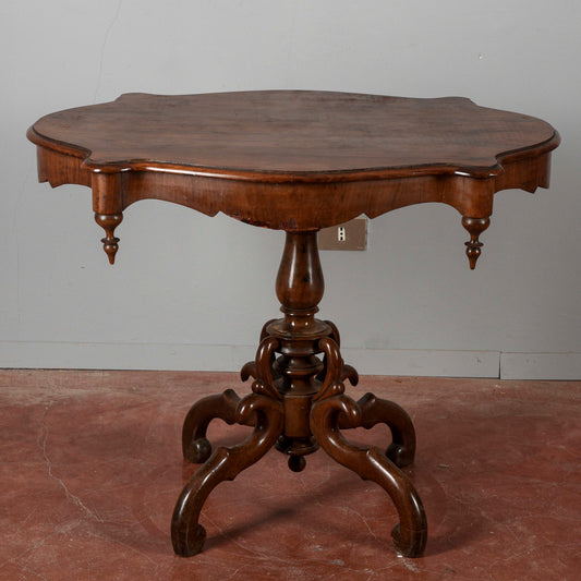 Tavolo tavolino in legno di ciliegio Carlo X 1850