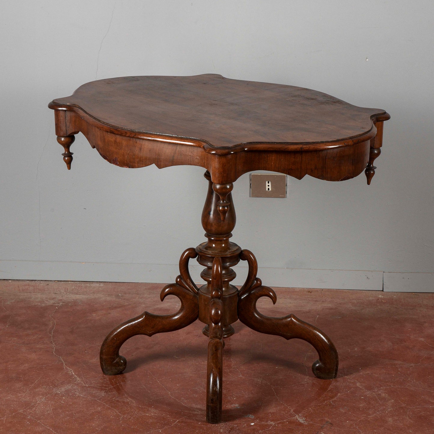 Tavolo tavolino in legno di ciliegio Carlo X 1850