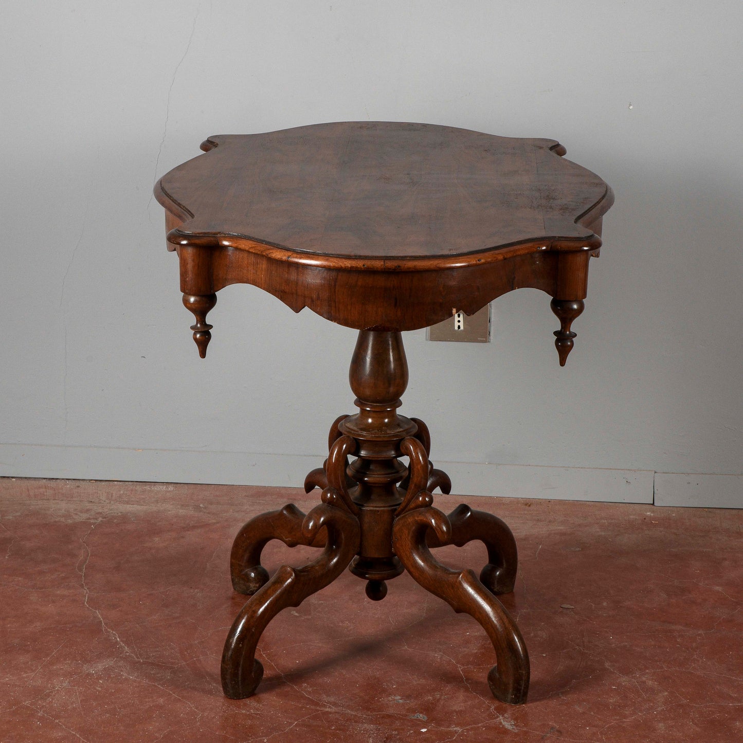 Tavolo tavolino in legno di ciliegio Carlo X 1850