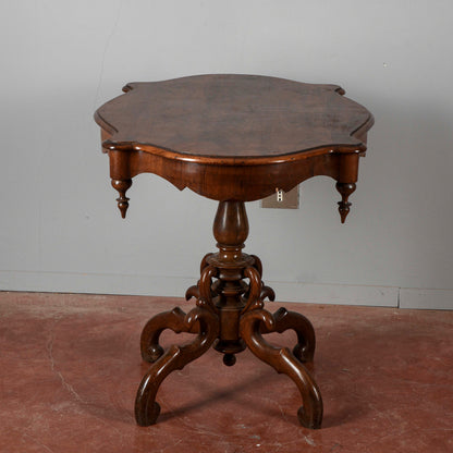 Tavolo tavolino in legno di ciliegio Carlo X 1850