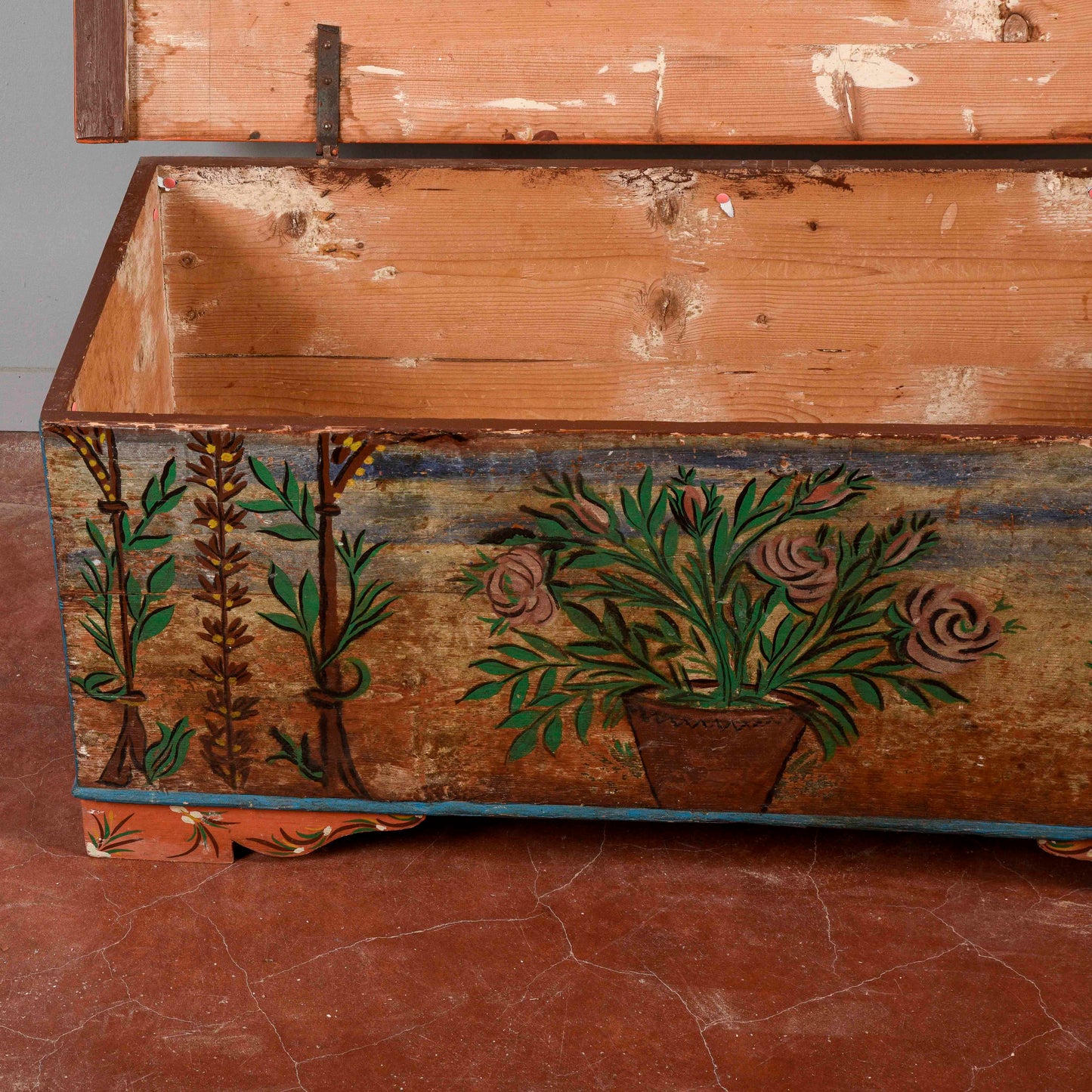 Cassa dipinta in abete epoca primo 900
