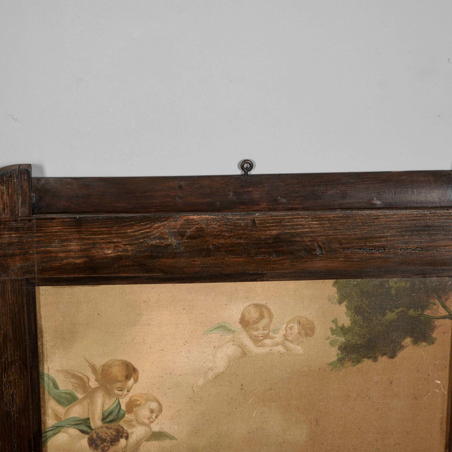 Cornice con antica stampa su tela S Antonio da Padova