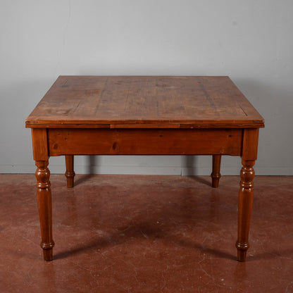 Tavolo rustico con cassetto e 2 allunghi