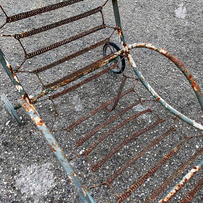 Lettino sdraio chaise-longue in ferro da giardino epoca XX secolo'