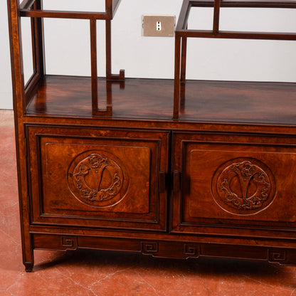 Credenza libreria vetrina teca orientale Art Nouveau