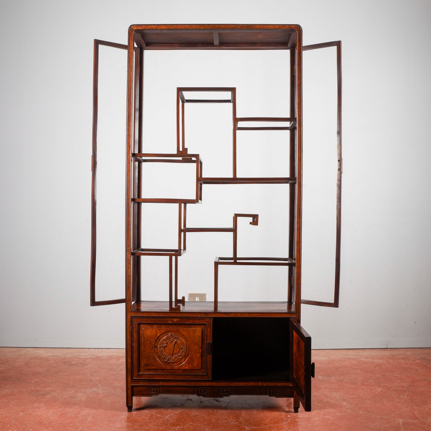 Credenza libreria vetrina teca orientale Art Nouveau