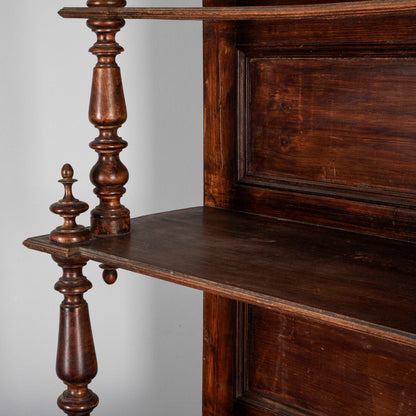 Credenza con piattaia in abete epoca fine XIX secolo