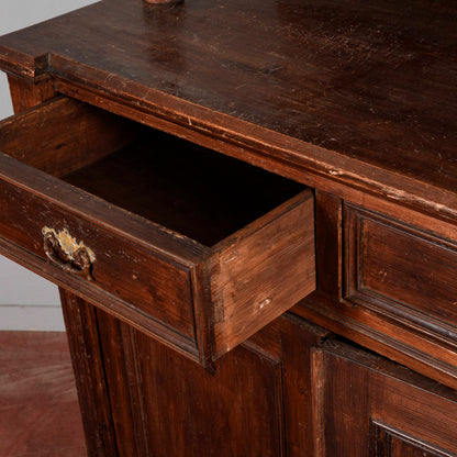 Credenza con piattaia in abete epoca fine XIX secolo