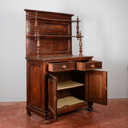 Credenza con piattaia in abete epoca fine XIX secolo