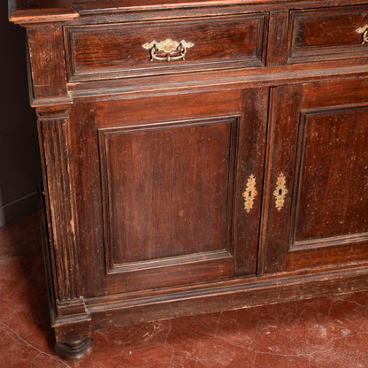 Credenza doppio corpo fine XIX secolo