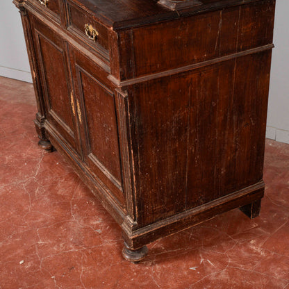 Credenza doppio corpo fine XIX secolo