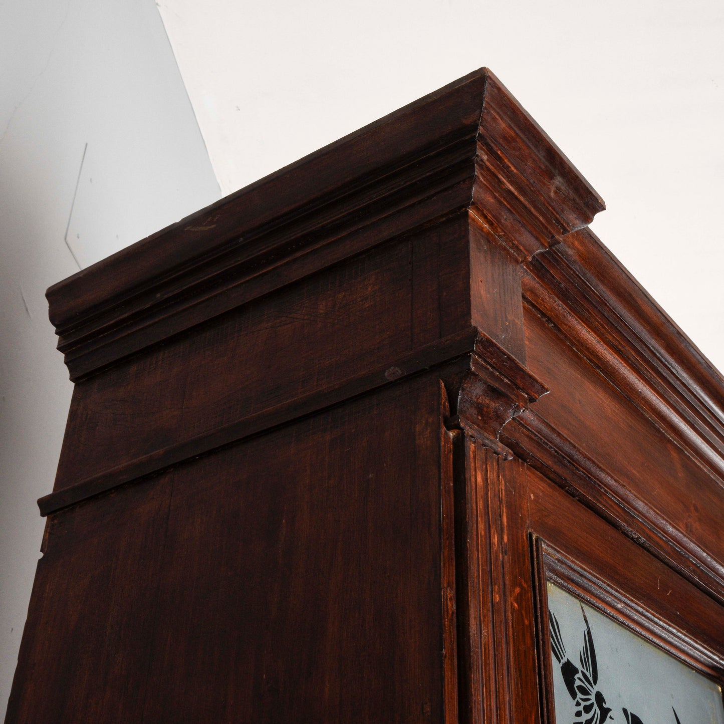 Credenza doppio corpo fine XIX secolo