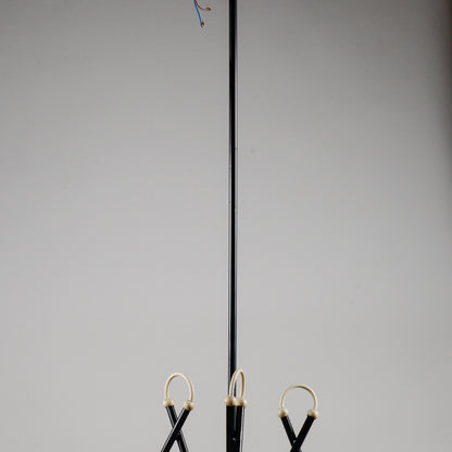 Lampadario vintage restaurato metà secolo stile Stilnovo