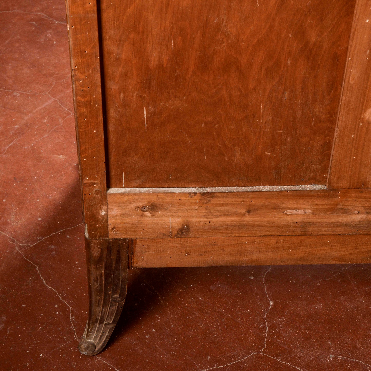 Credenza art déco con specchiera piano in marmo nero venato