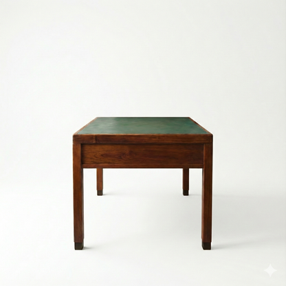 Scrivania da ufficio periodo art decò con piano in similpelle anni 1940
