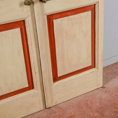 Porta Due Ante Bicolore Con Vetri Secolo XX