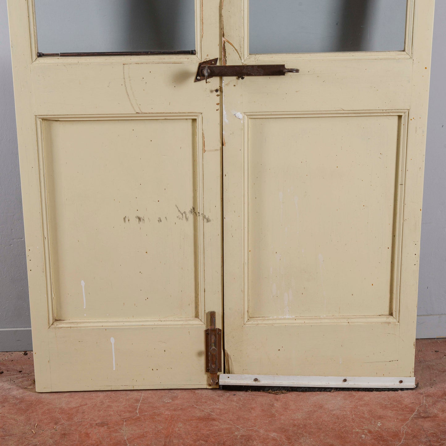 Porta Due Ante Bicolore Con Vetri Secolo XX