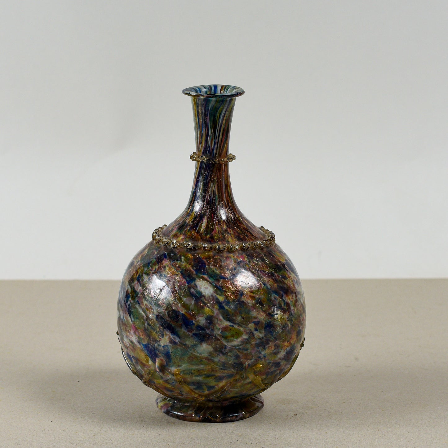 Bottiglia vaso anfora vetro opalescente Murano XX secolo