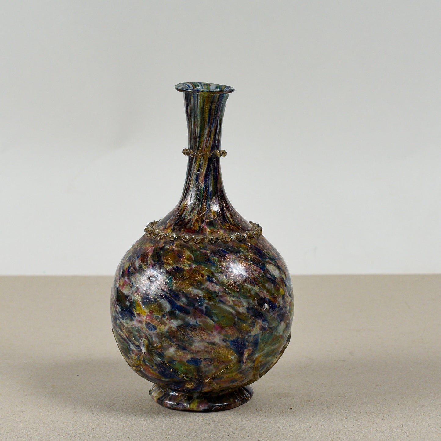 Bottiglia vaso anfora vetro opalescente Murano XX secolo