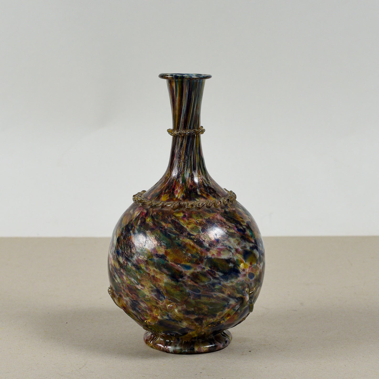 Bottiglia vaso anfora vetro opalescente Murano XX secolo