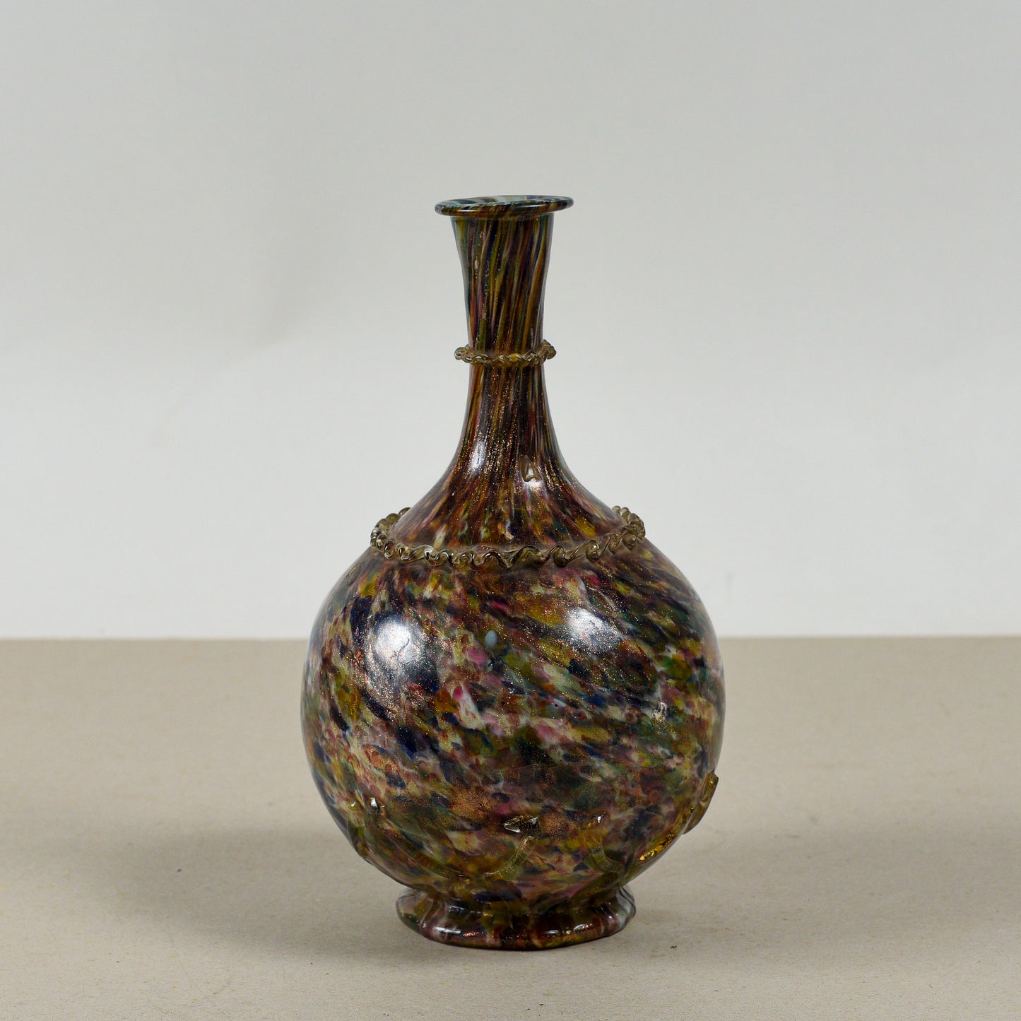 Bottiglia vaso anfora vetro opalescente Murano XX secolo