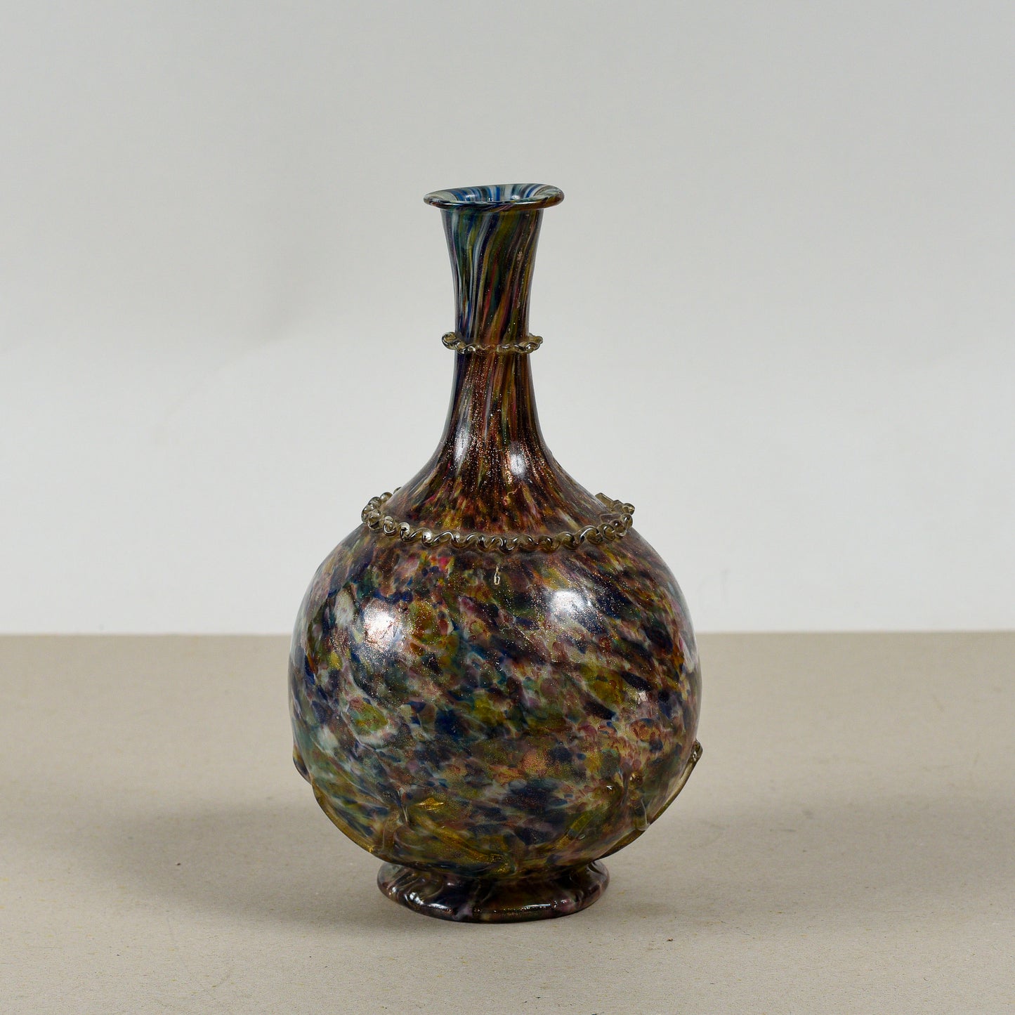 Bottiglia vaso anfora vetro opalescente Murano XX secolo