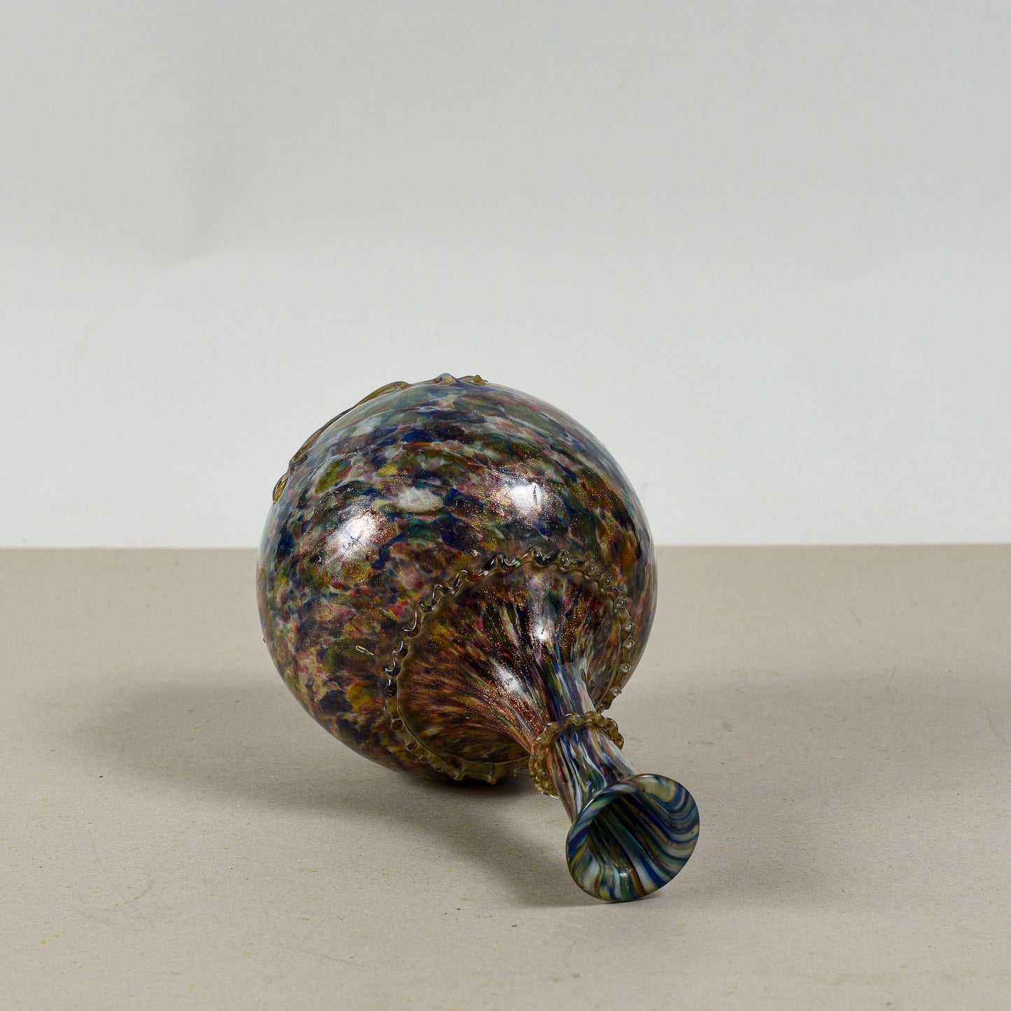 Bottiglia vaso anfora vetro opalescente Murano XX secolo