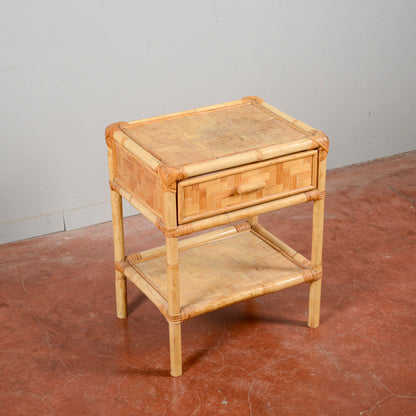 comodino bamboo vintage anni 70
