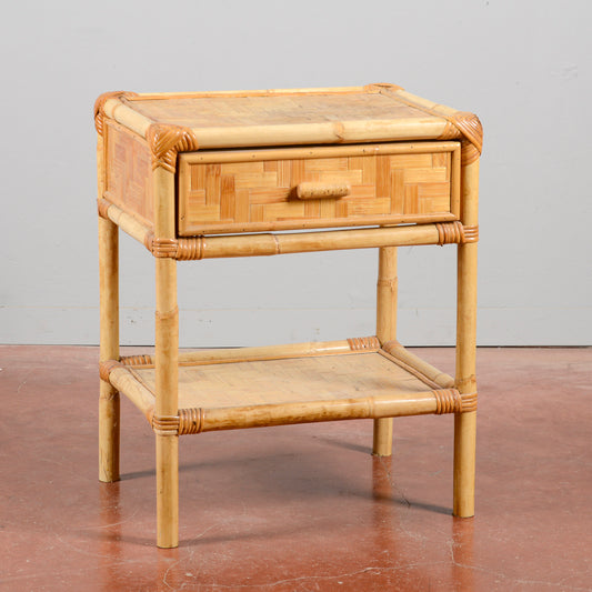 comodino bamboo vintage anni 70