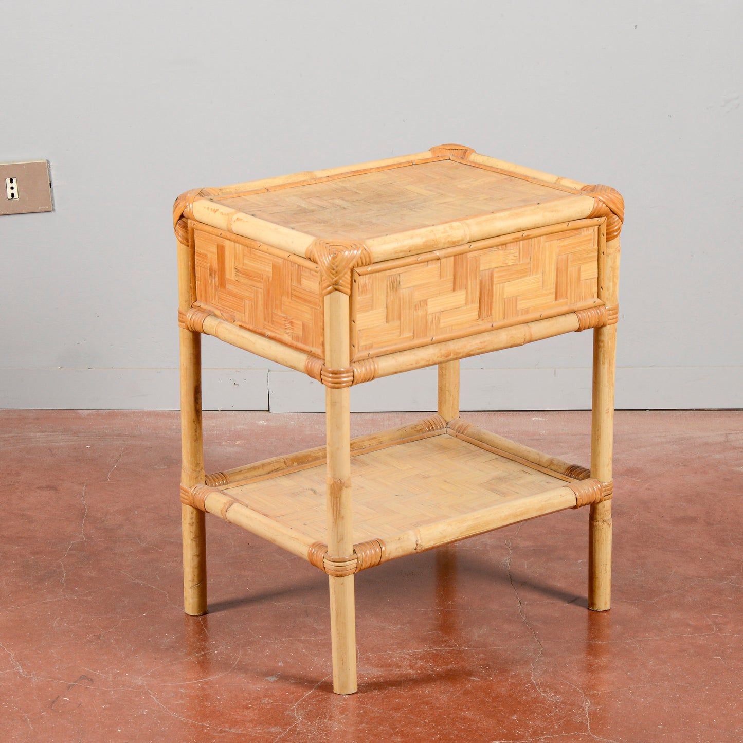 comodino bamboo vintage anni 70