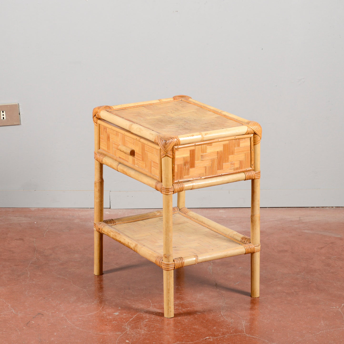 comodino bamboo vintage anni 70