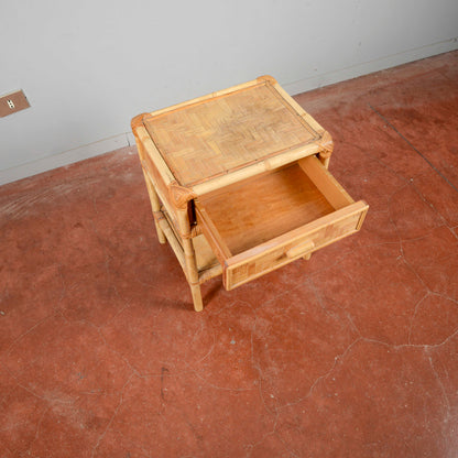 comodino bamboo vintage anni 70
