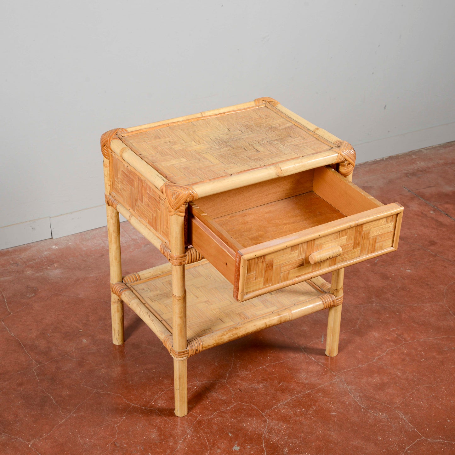 comodino bamboo vintage anni 70