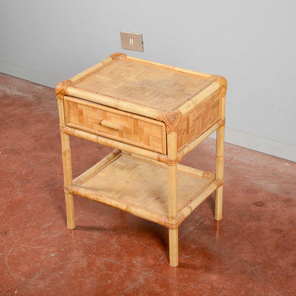 comodino bamboo vintage anni 70
