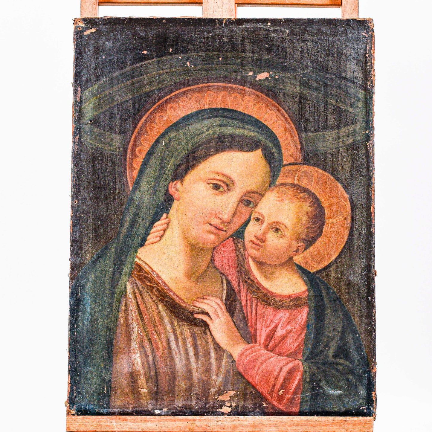 Dipinto Quadro Madonna Con Bambino Epoca 800