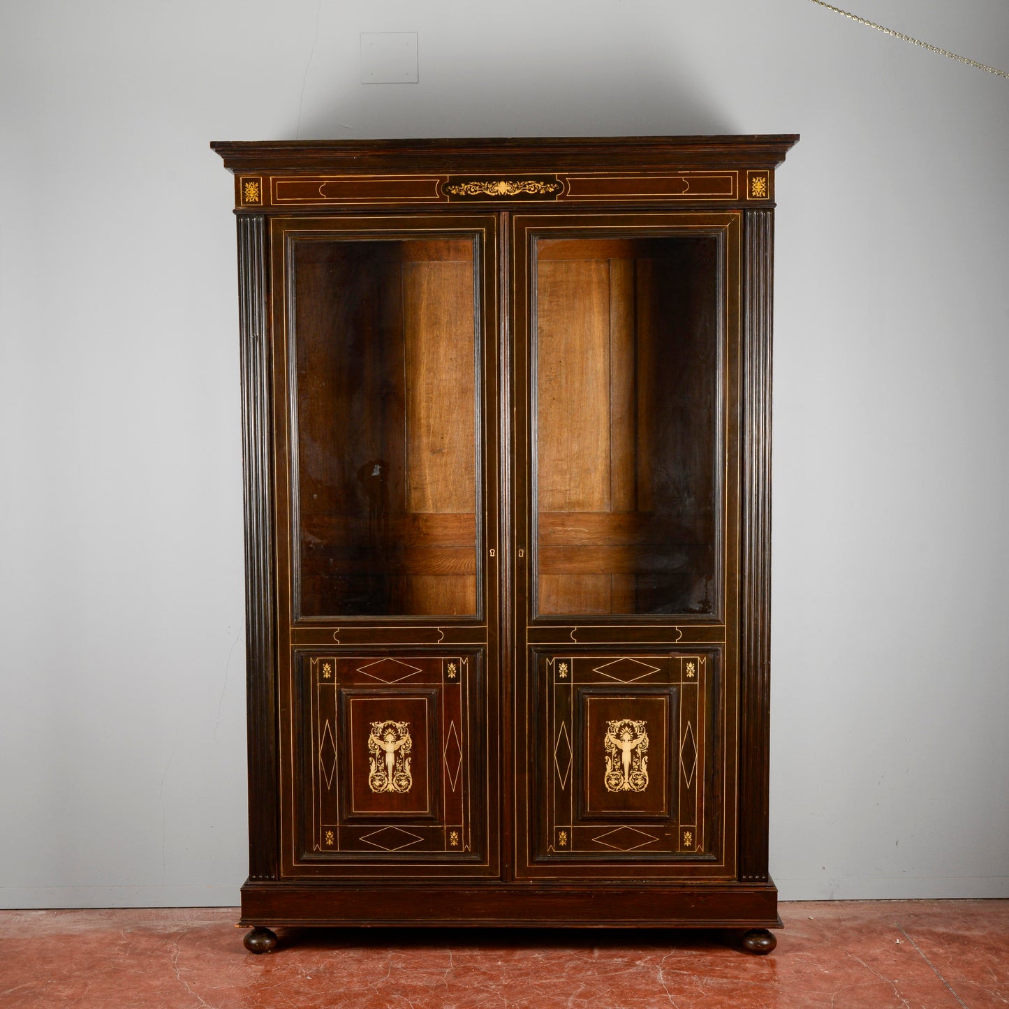 Credenza Vetrina Libreria Intarsiata
