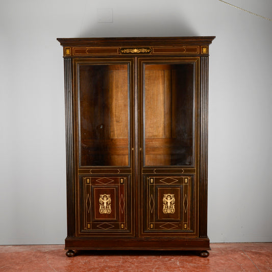 Credenza Vetrina Libreria Intarsiata