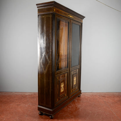 Credenza Vetrina Libreria Intarsiata