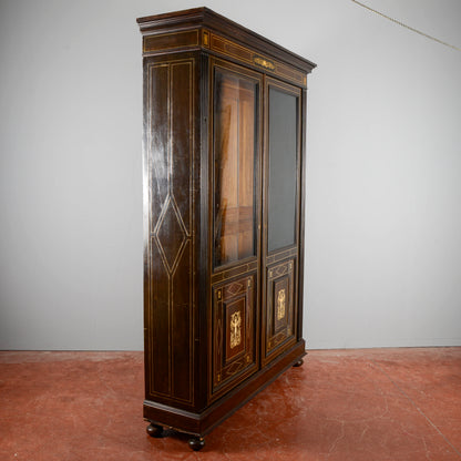 Credenza Vetrina Libreria Intarsiata