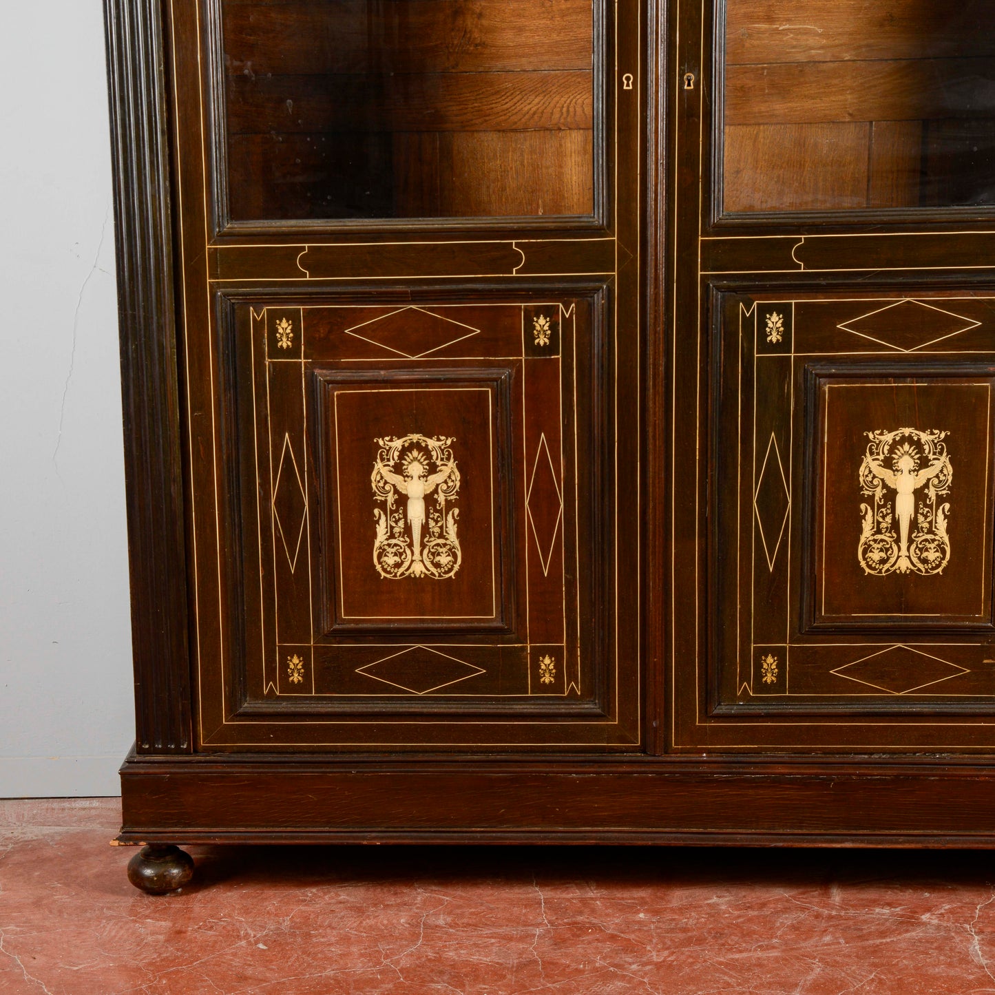 Credenza Vetrina Libreria Intarsiata