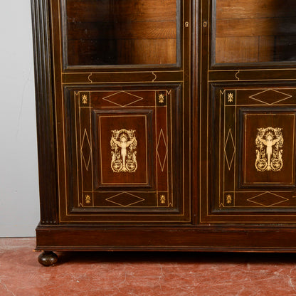 Credenza Vetrina Libreria Intarsiata