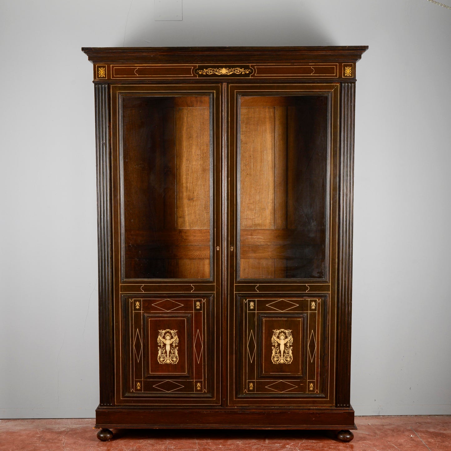Credenza Vetrina Libreria Intarsiata