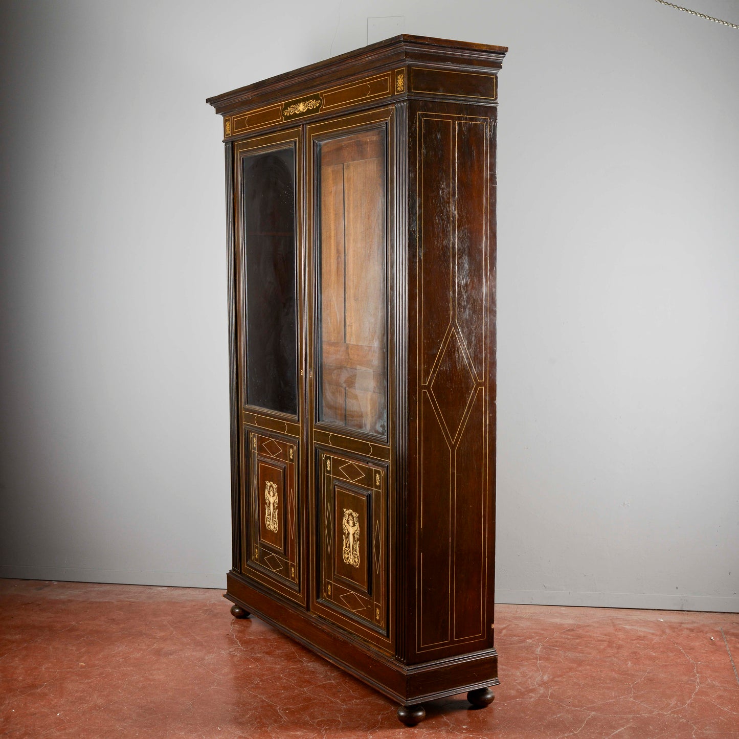 Credenza Vetrina Libreria Intarsiata