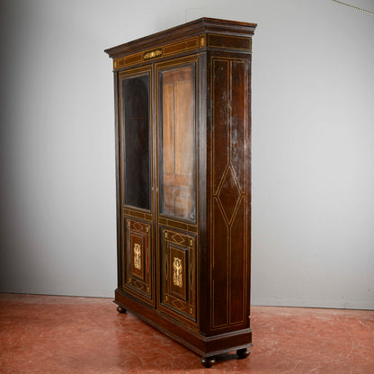 Credenza Vetrina Libreria Intarsiata