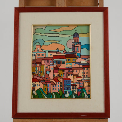 Quadro tela paesaggio macerata firma Boraschi