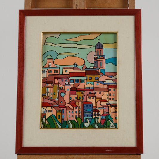 Quadro tela paesaggio macerata firma Boraschi