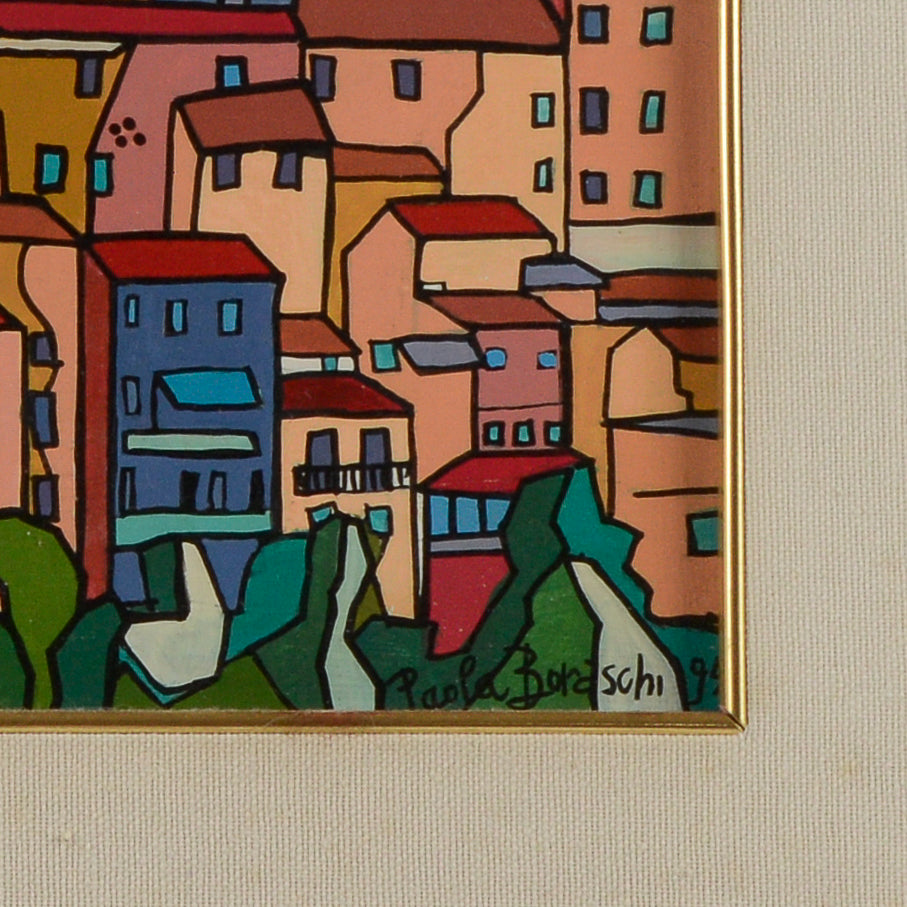 Quadro tela paesaggio macerata firma Boraschi