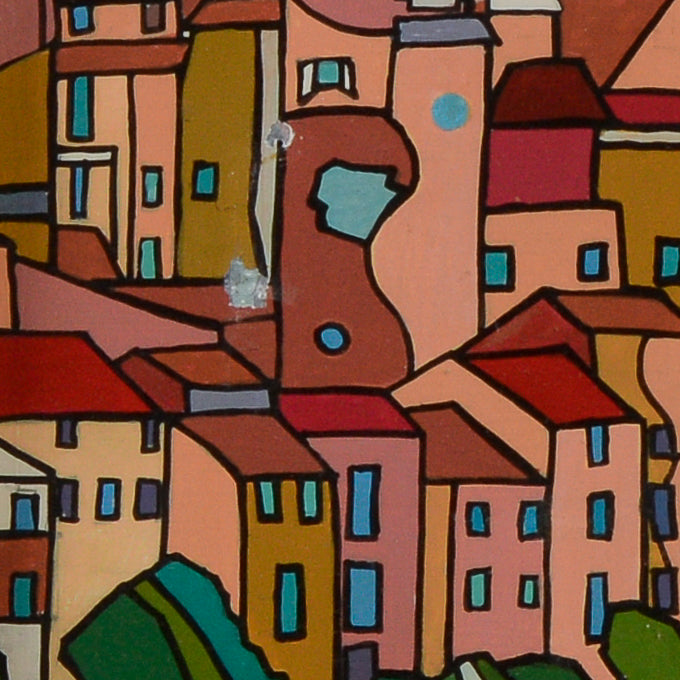 Quadro tela paesaggio macerata firma Boraschi