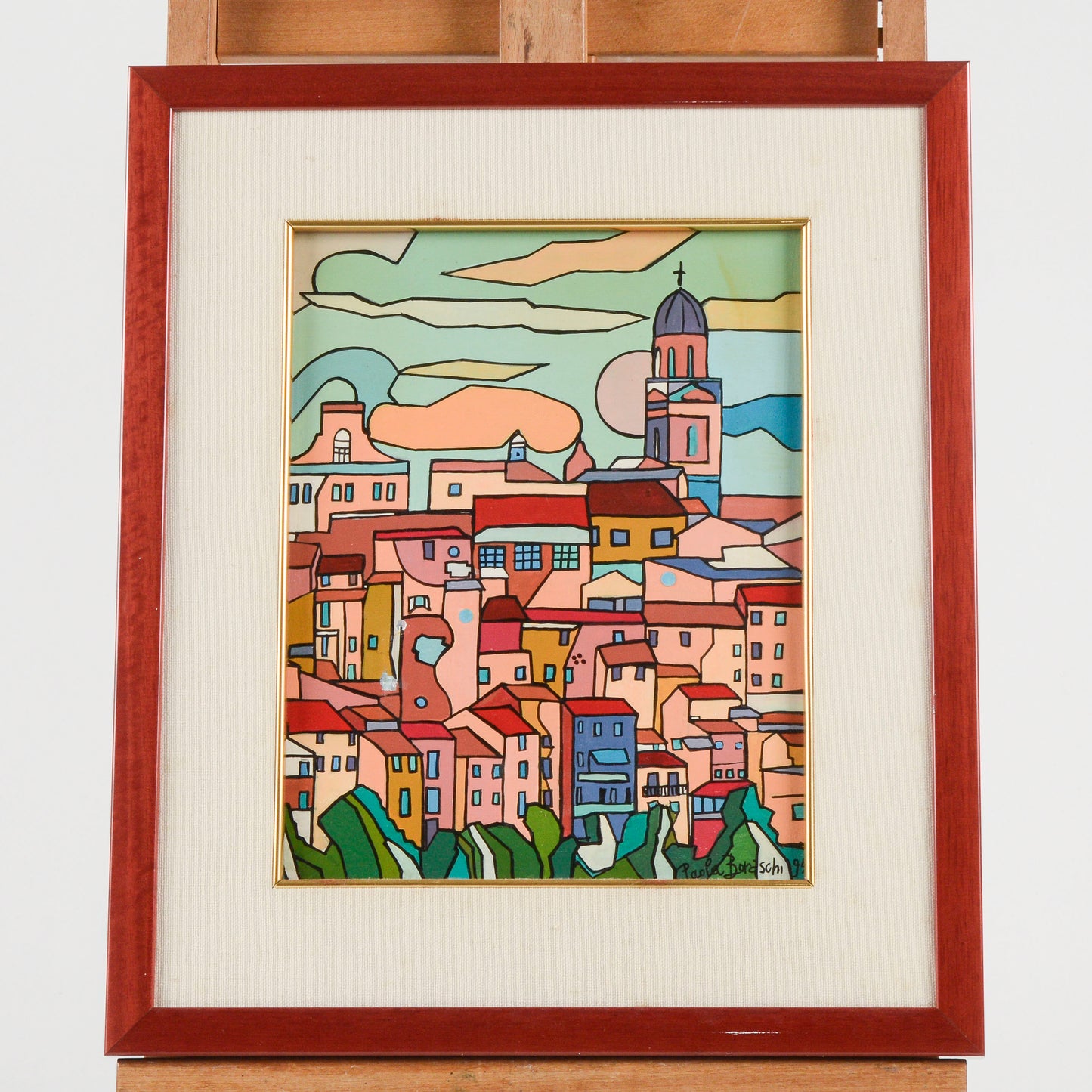 Quadro tela paesaggio macerata firma Boraschi