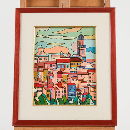 Quadro tela paesaggio macerata firma Boraschi